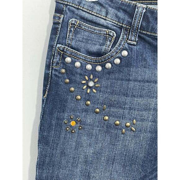 Kut From the Kloth Jeans Size 4 Kate Low Rise Bootcut Bedazzled Floral Hippie - Picture 4 of 9